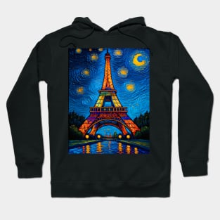 Eiffel Tower in Starry Night Hoodie